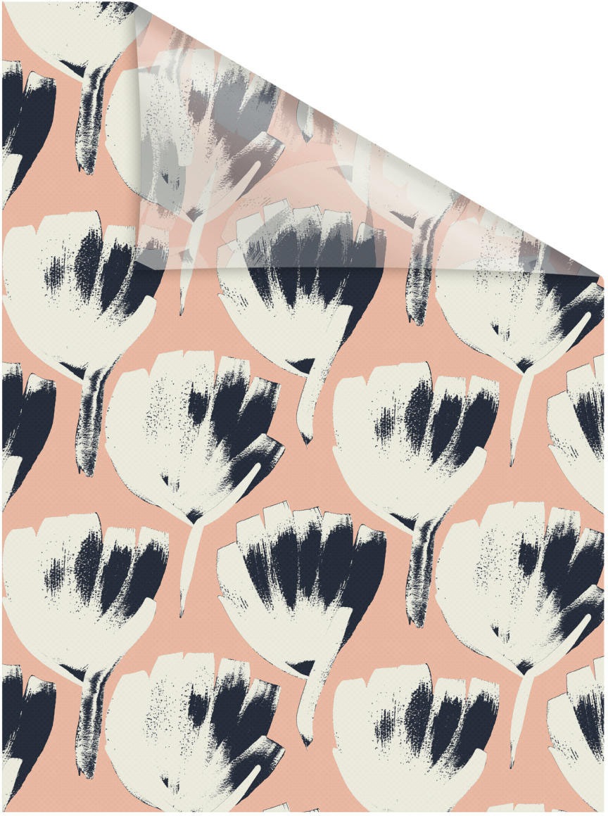LICHTBLICK ORIGINAL Fensterfolie »Fensterfolie selbstklebend, Sichtschutz, Jumbo Flowers on salmon - Rot« 1 Stk. blickdicht glatt statisch haftend