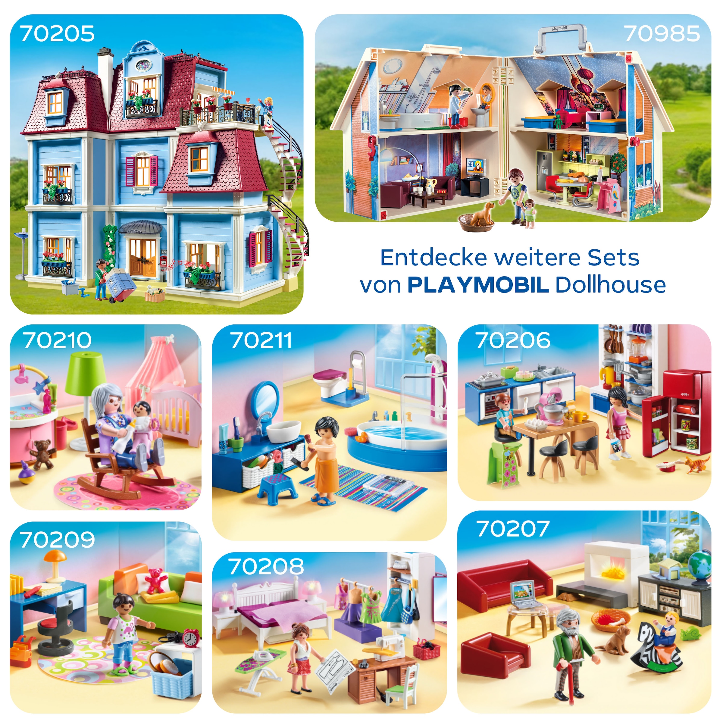 Playmobil® Konstruktions-Spielset »Mein Grosses Puppenhaus (70205), Dollhouse« Made in Germany