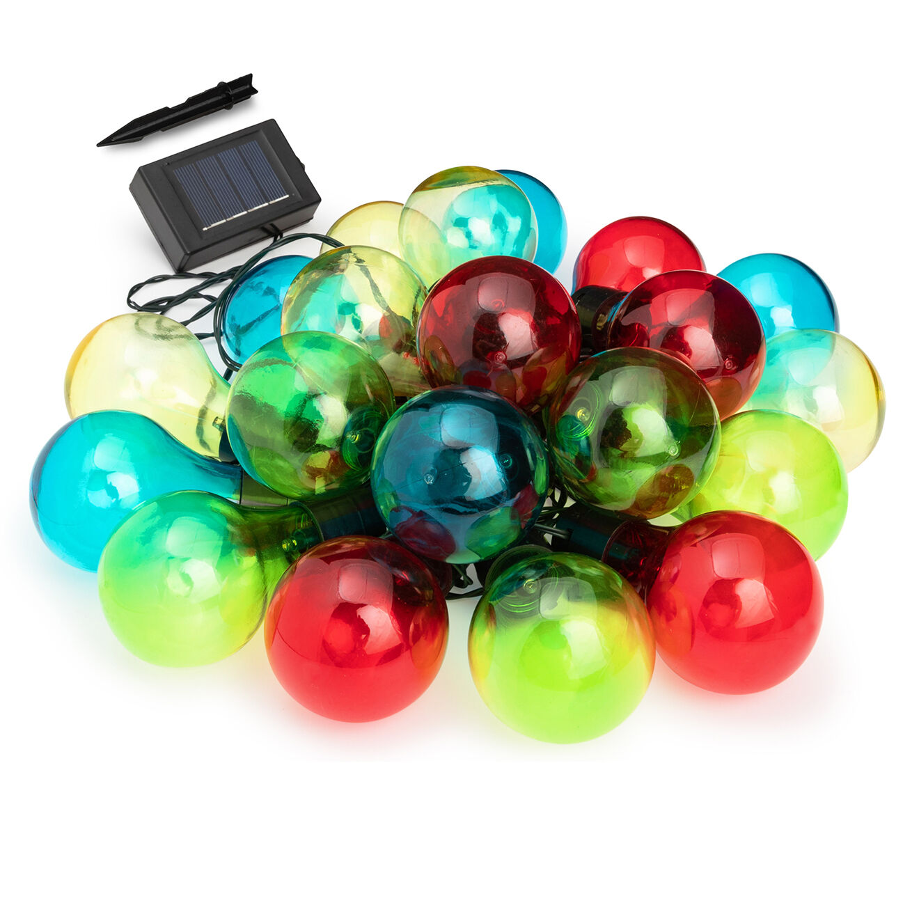 Pratik Garden Guirlande lampe solaire guinguette 20 LED multicolore - 200 cm