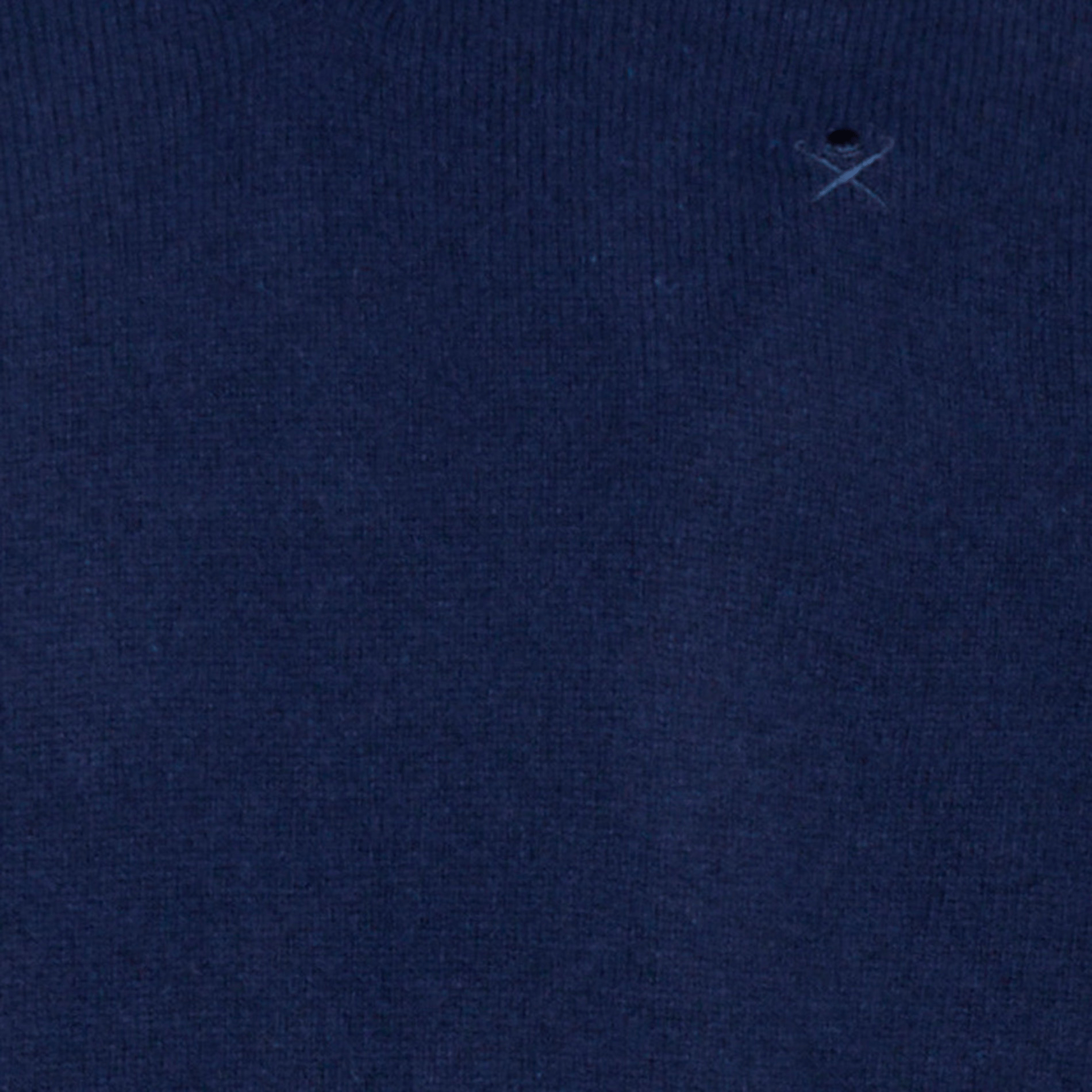 Pull regular-fit col V brodé en laine | Bleu