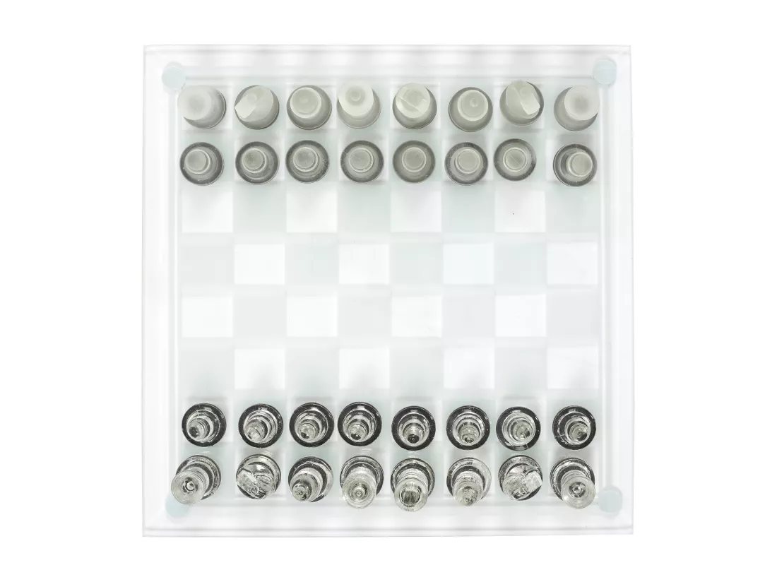 Jeu D Echecs En Verre 25x25cm