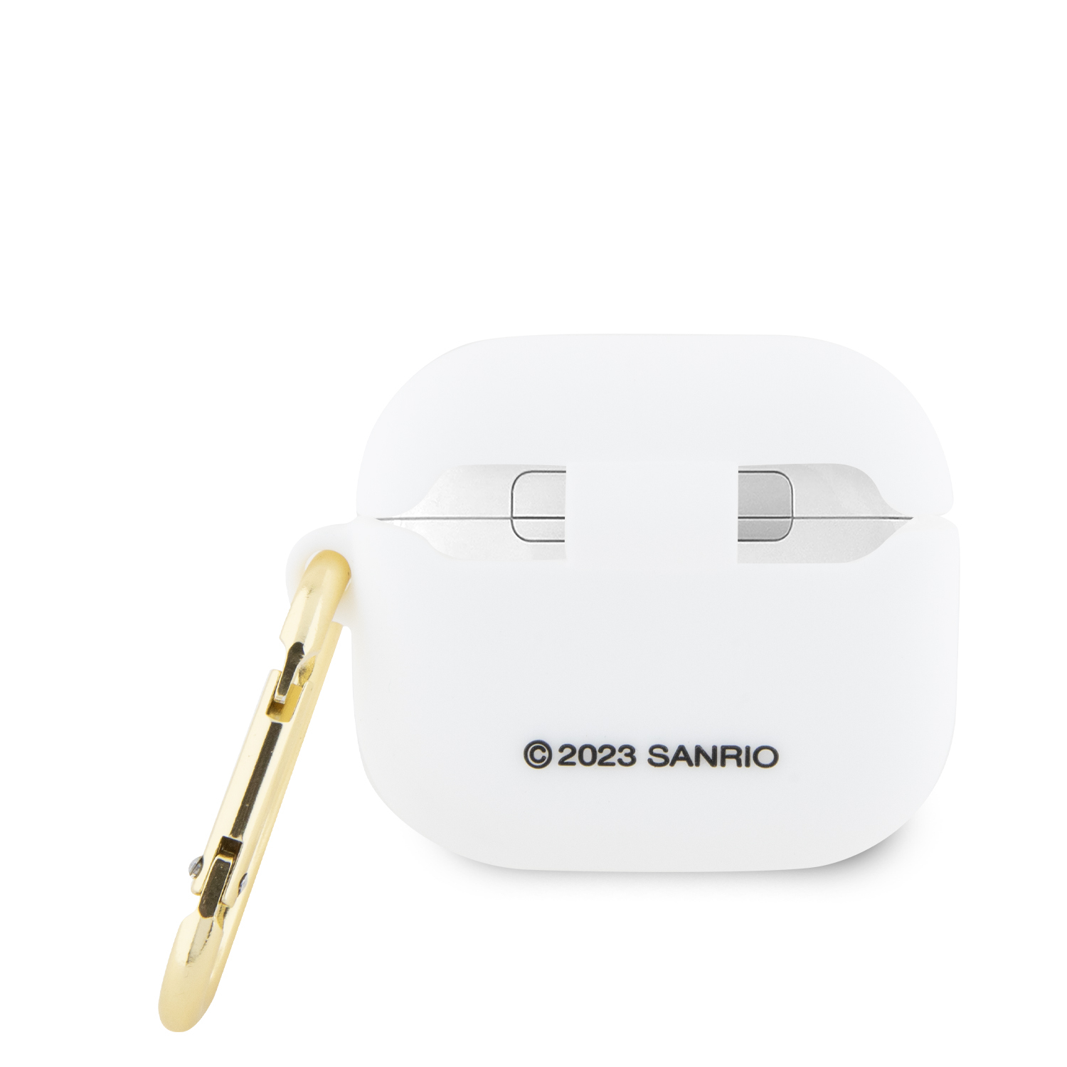 AirPods (3. Generation) Silikon Schutzhülle 3D Kitty Head mit Karabinerhaken (HKA33DKHSH) - Weiss
