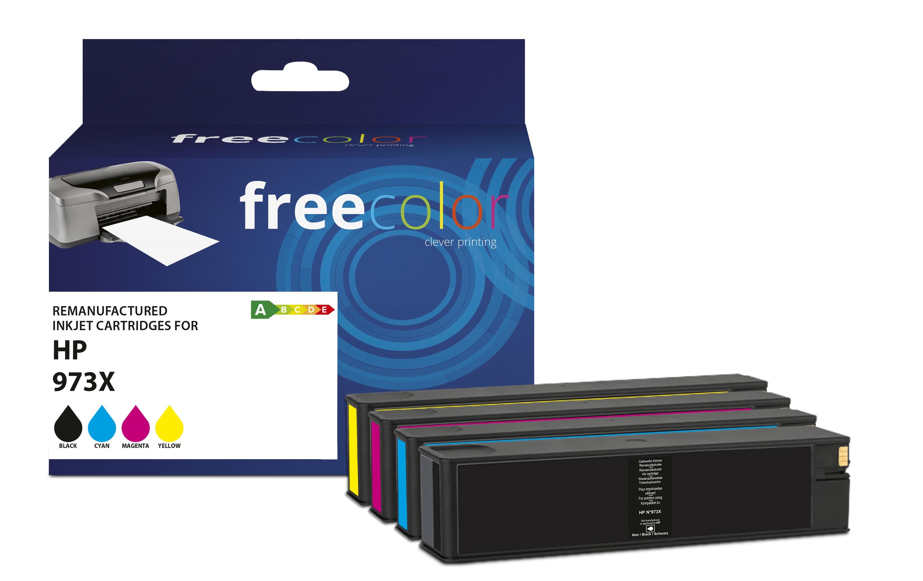 Tinte HP No. 973X Multipack Color<br>Tintenset: Schwarz, Cyan, Magenta und Gelb