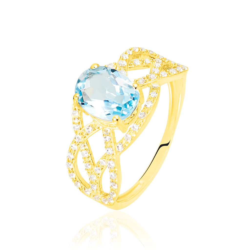 Bague Tina Or Jaune Topaze Et Oxyde De Zirconium