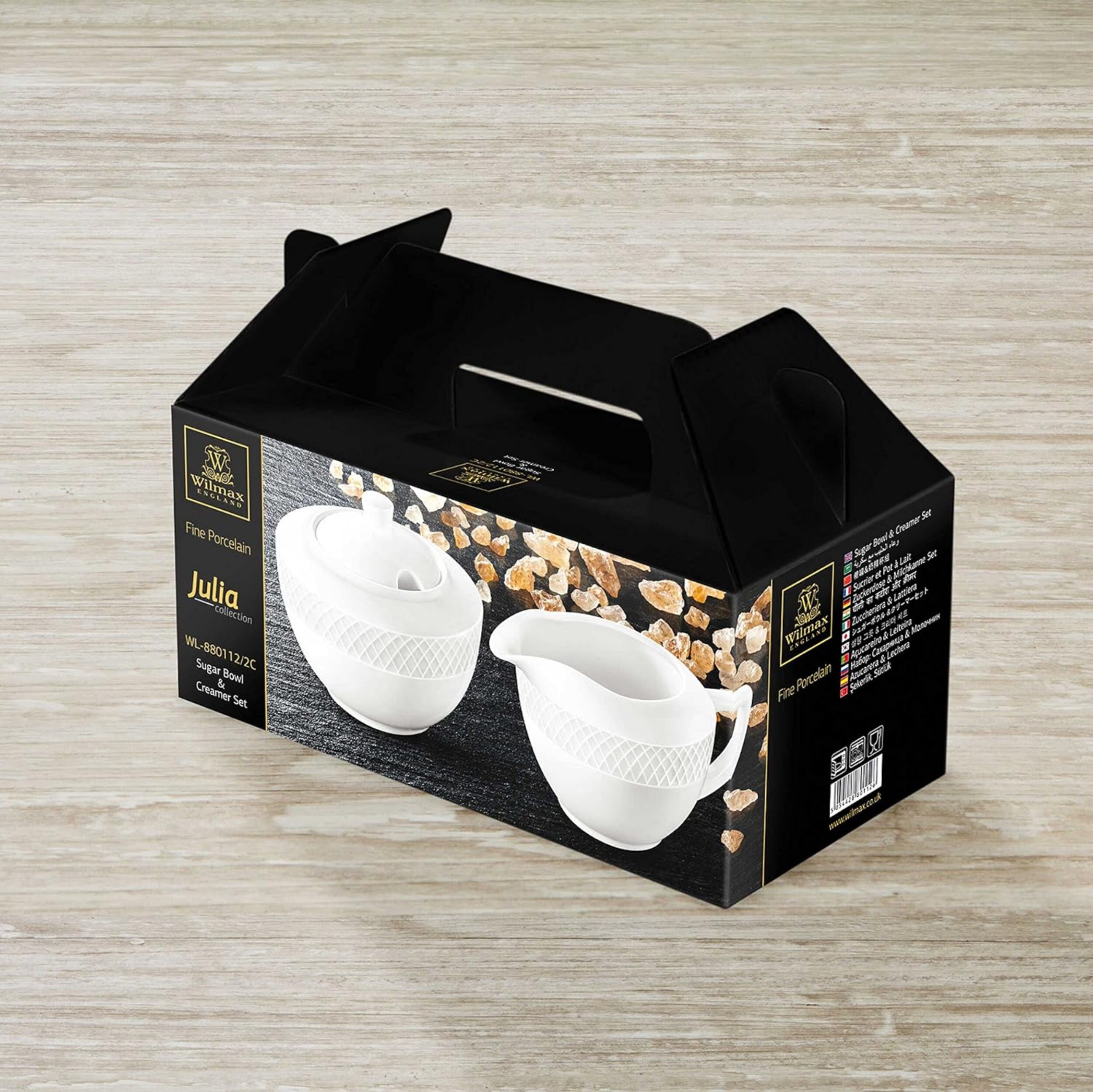 Zuckerdose + Milchkännchen-Set, 2-teilig | Milch- & Zuckerbehälter aus Porzellan