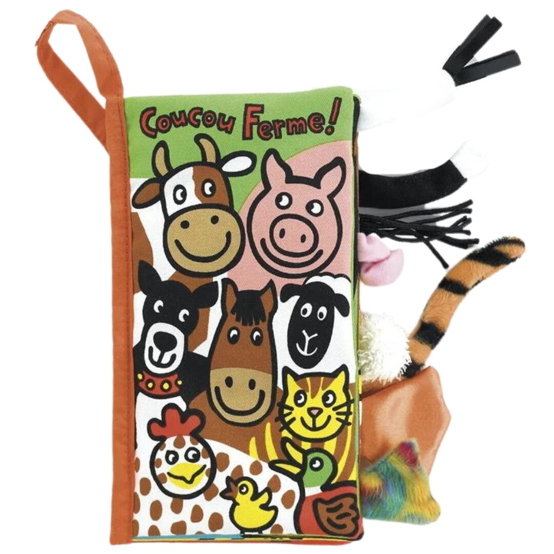 Jellycat staartenboek boerderijdieren - franstalig