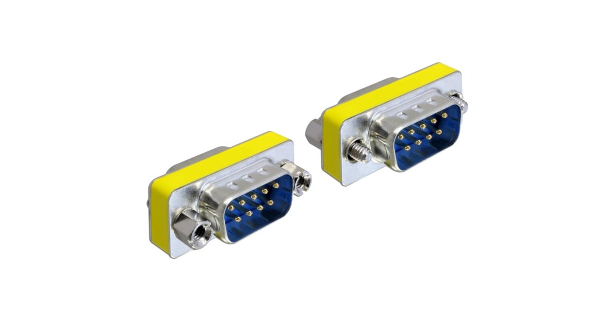 DeLOCKAdapter Gender Changer Sub-D9 male / male  (Zilver)