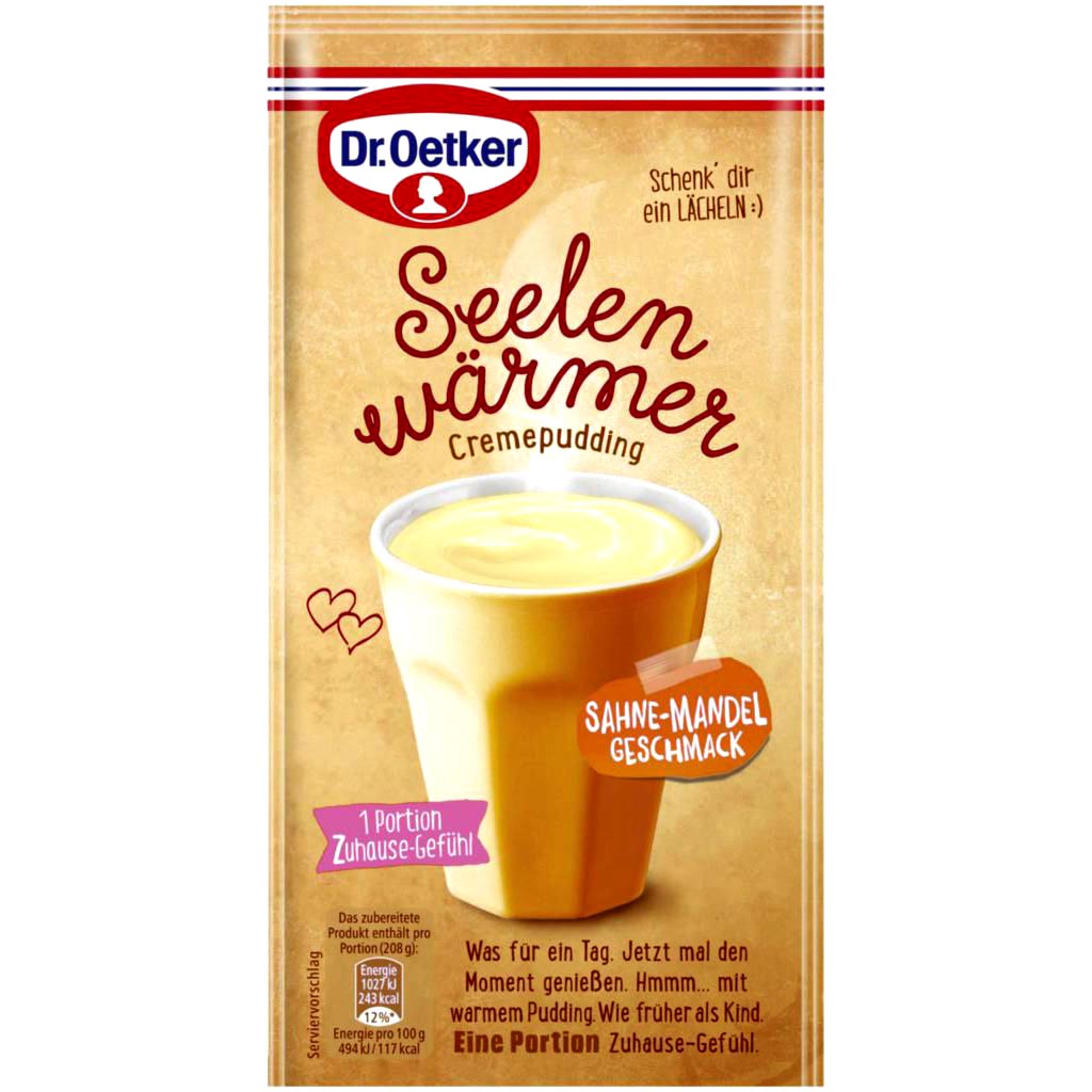 Dr.Oetker Seelenwärmer Cremepudding Sahne Mandel 58g MHD:30.11.25