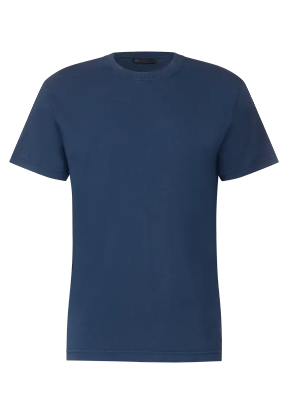 T-Shirt in gewaschener Optik - pacific blue