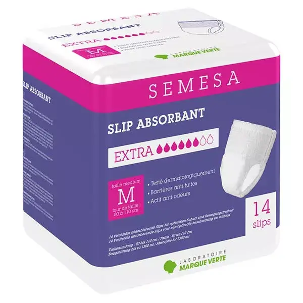 Cuecas Semesa Green Brand Extra Absorventes Tamanho M 14 unidades