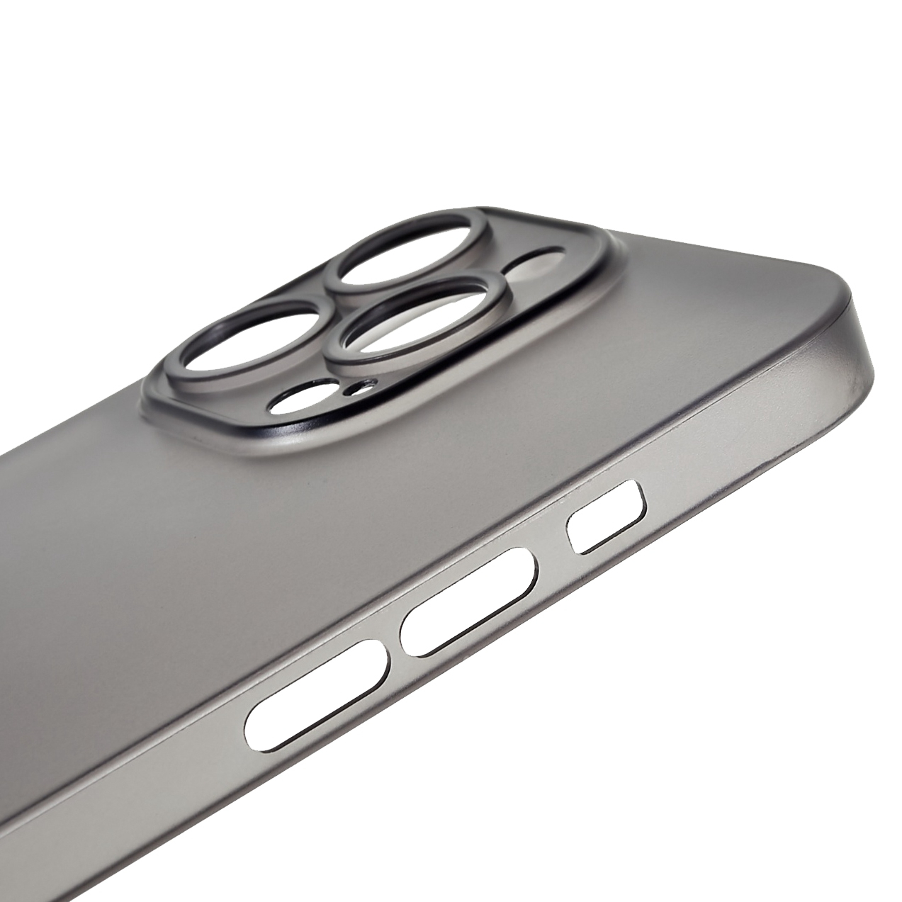 iPhone 13 Pro Kunststoff Hülle Case Ultra Thin 0.45 mm - Schwarz / Transparent (Matt)