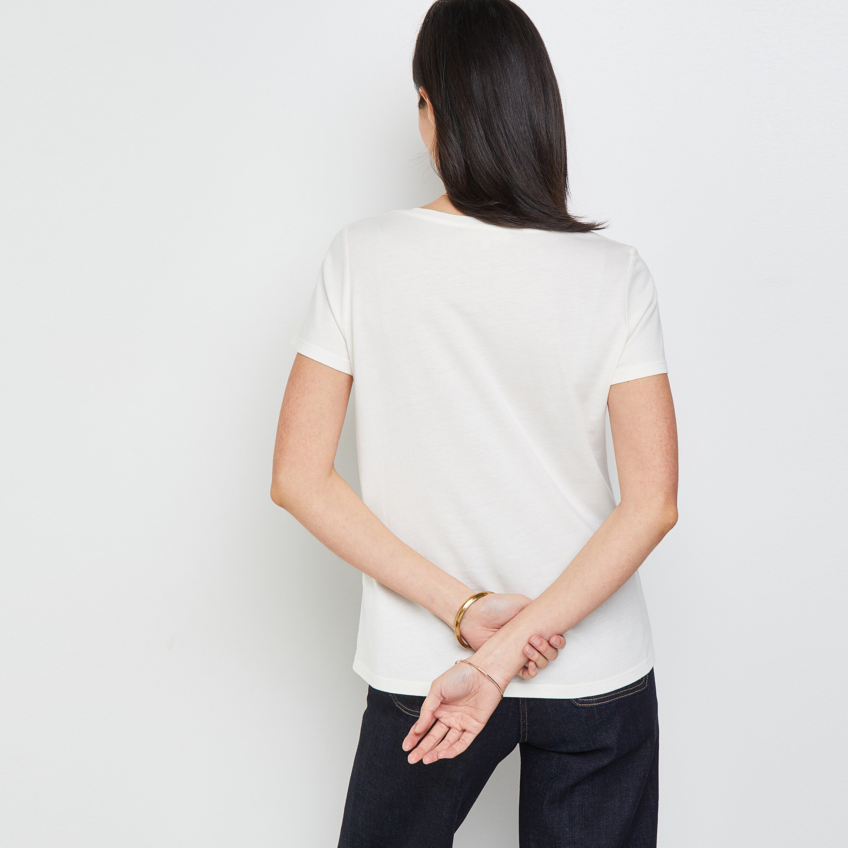 Tshirt imprimé femme - BLANC CASSE