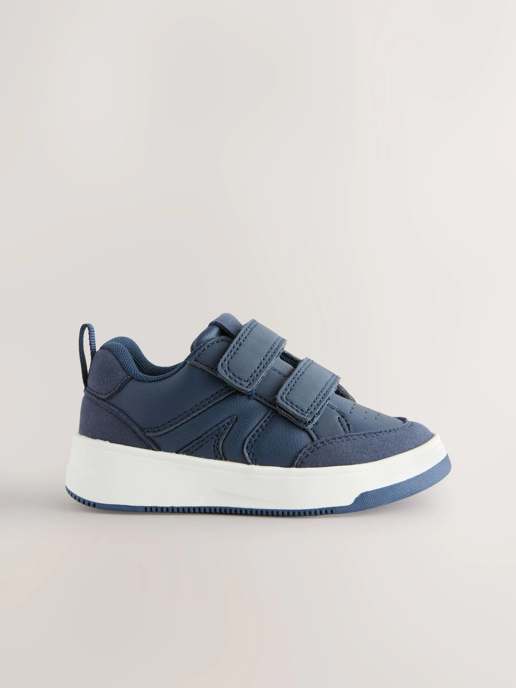 Marineblauw - Trainers met Klittenbandsluiting en twee banden