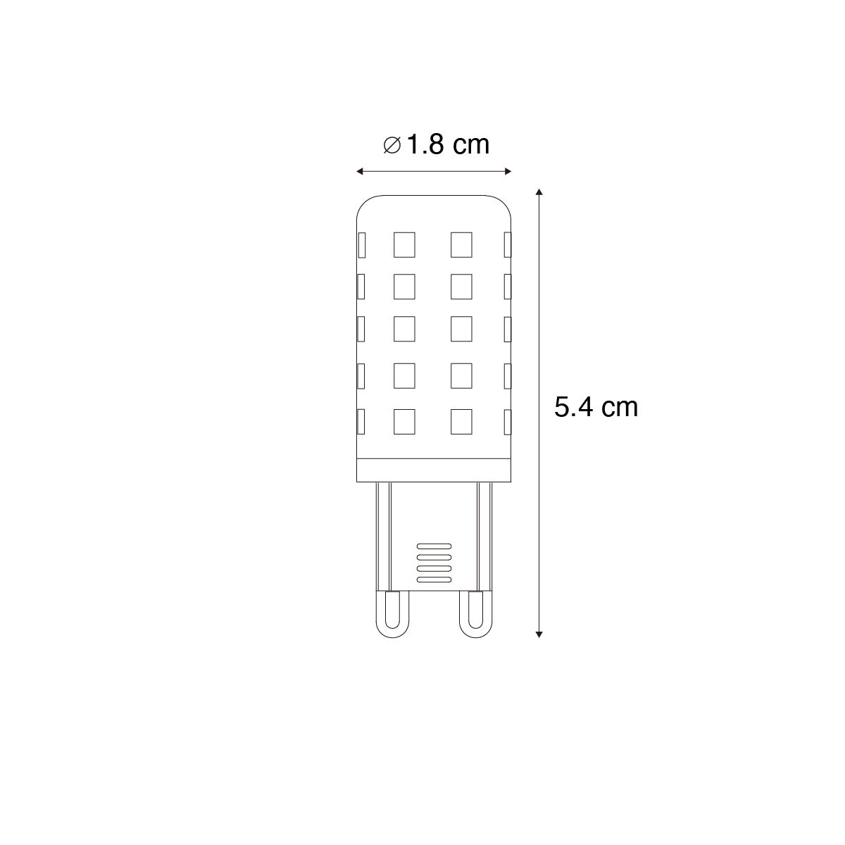 G9 LED lamp helder 2W 370 lm 3000K
