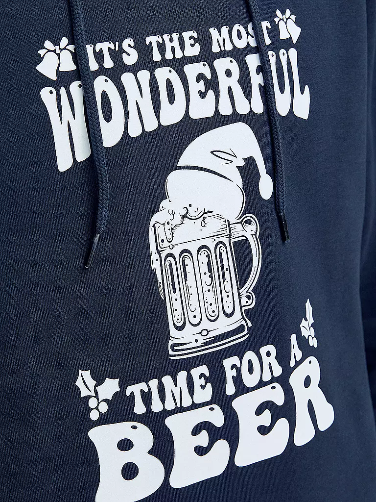 JACK & JONES Kapuzensweater - Hoodie JJXMAS  dunkelblau
