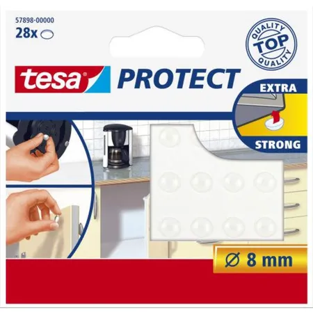 tesa Protect Rutsch-/Lärmstopper 28 Stück, Durchmesser 8mm
