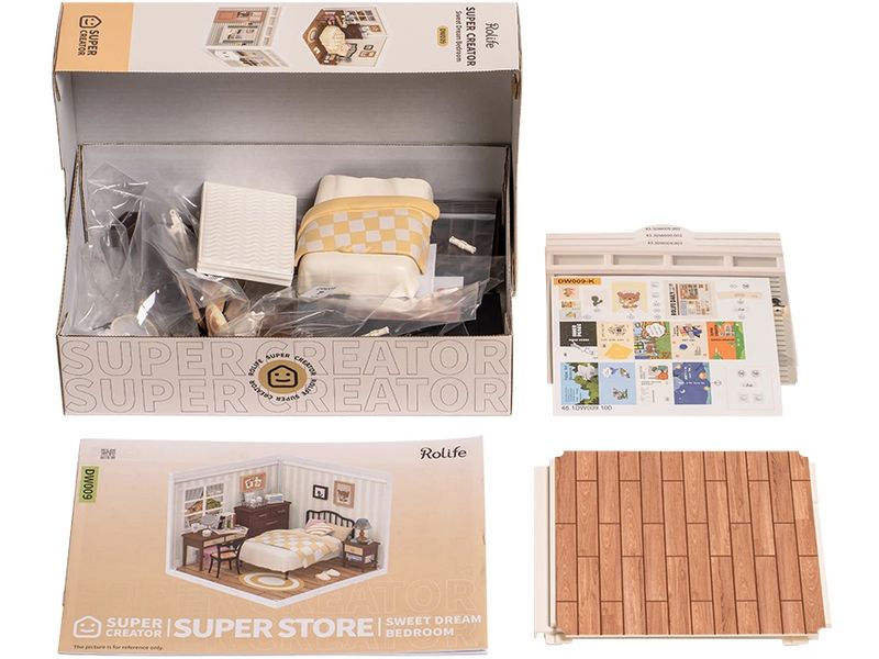 RoboTime Bausatz Sweet Dream Bedroom 3D-Puzzle aus lasergeschnittenen Holzteilen