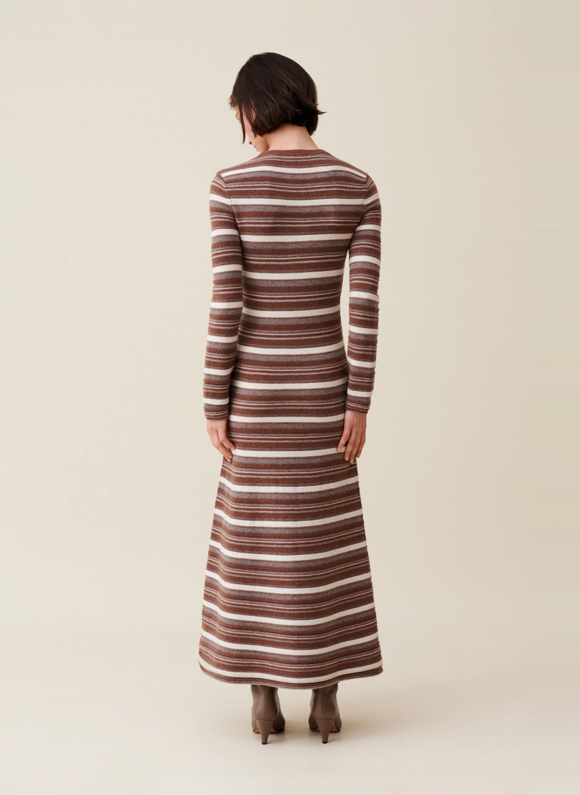 Robe longue rayée en laine | Multicolore
