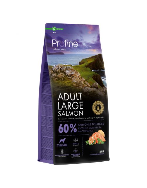 Profine Adult Large - Hondenvoer - Zalm 12 kg Paars Voor Volwassen Honden Van Grote Rasse...