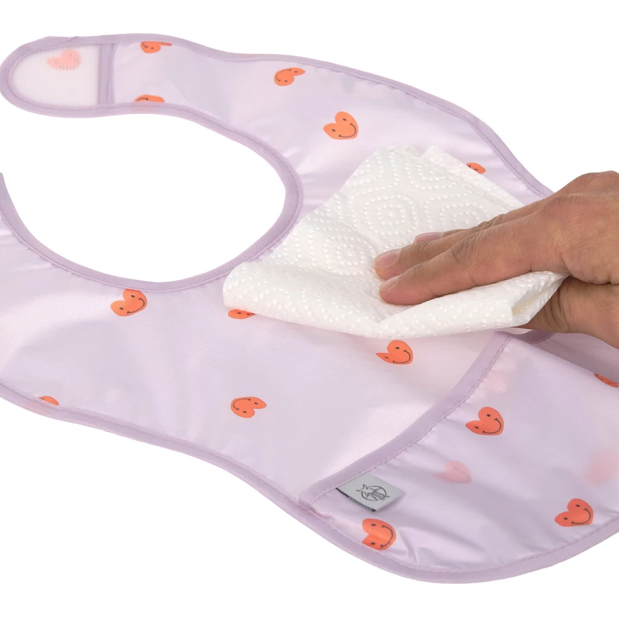 LÄSSIG Lätzchen mit Auffangschutz 2er Pack Happy Rascals Herz