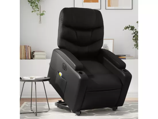 Fauteuil inclinable massant électrique noir similicuir