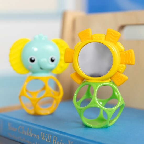 Jouets de dentition Oball x2   Lion & éléphant        de               Bright Starts