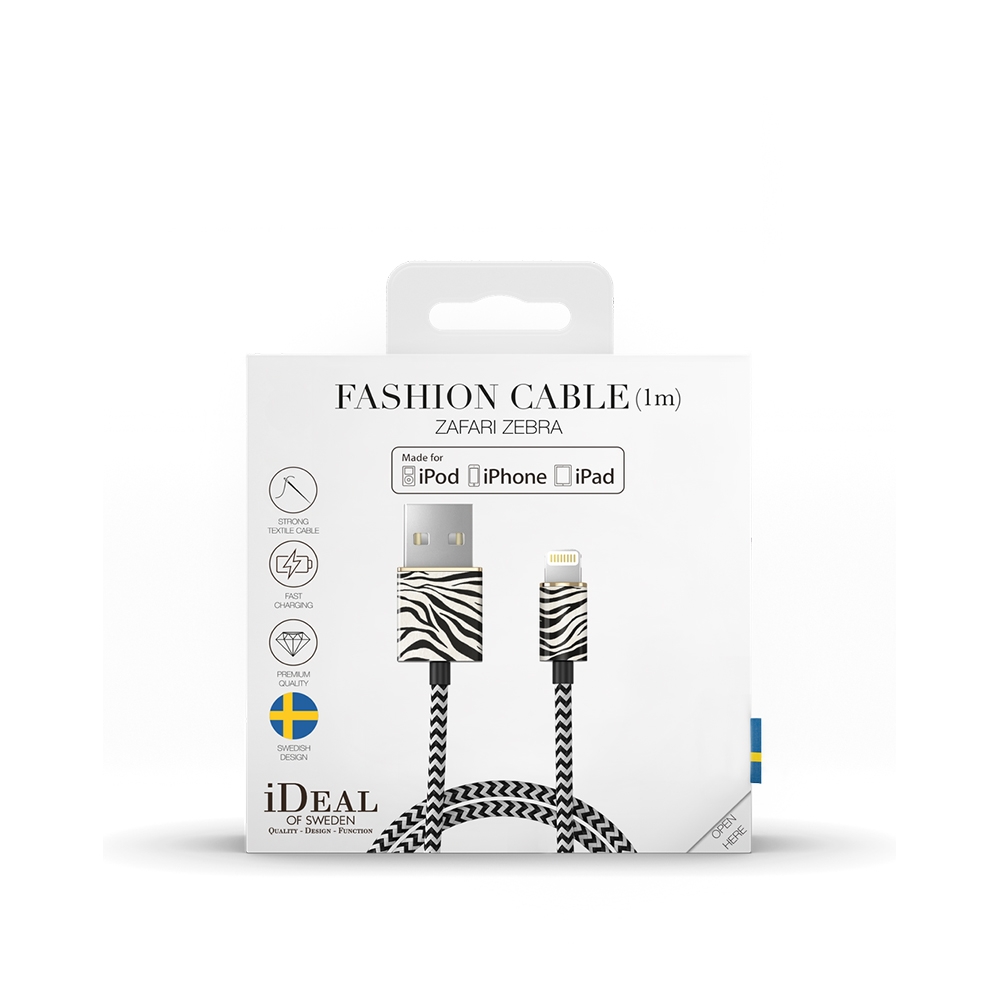 (1m) MFi Lightning USB Ladekabel Datenkabel (IDFCL-153) - Zafari Zebra