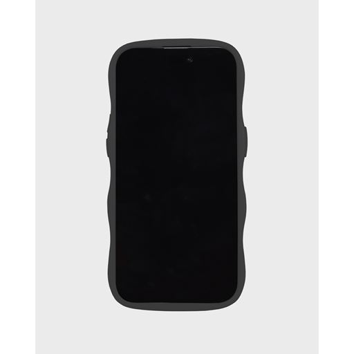 holdit Iphone 15/14/13 Transparent Wavy Cover, Black/Transparent