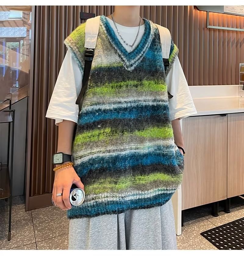 farrahces - V-hals Melange Trui Vest