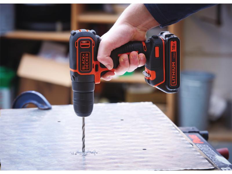 BLACK DECKER Akku-Schlagbohrschrauber BDCHD18K Kit Bohrschrauber
