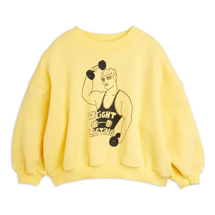 Mini Rodini Sweat Bodybuilder Coton Bio | Jaune