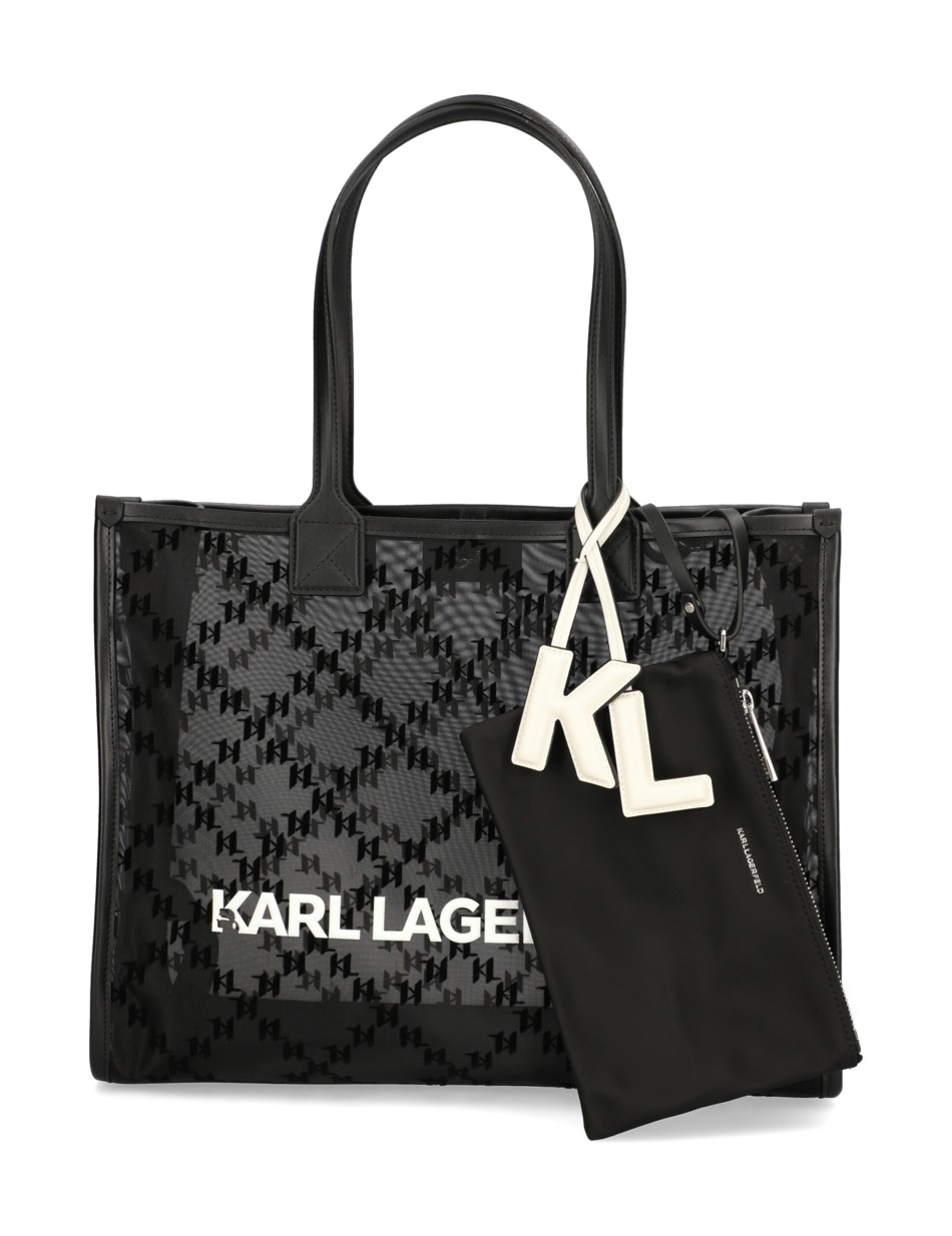 k/skuare lg tote mono flock