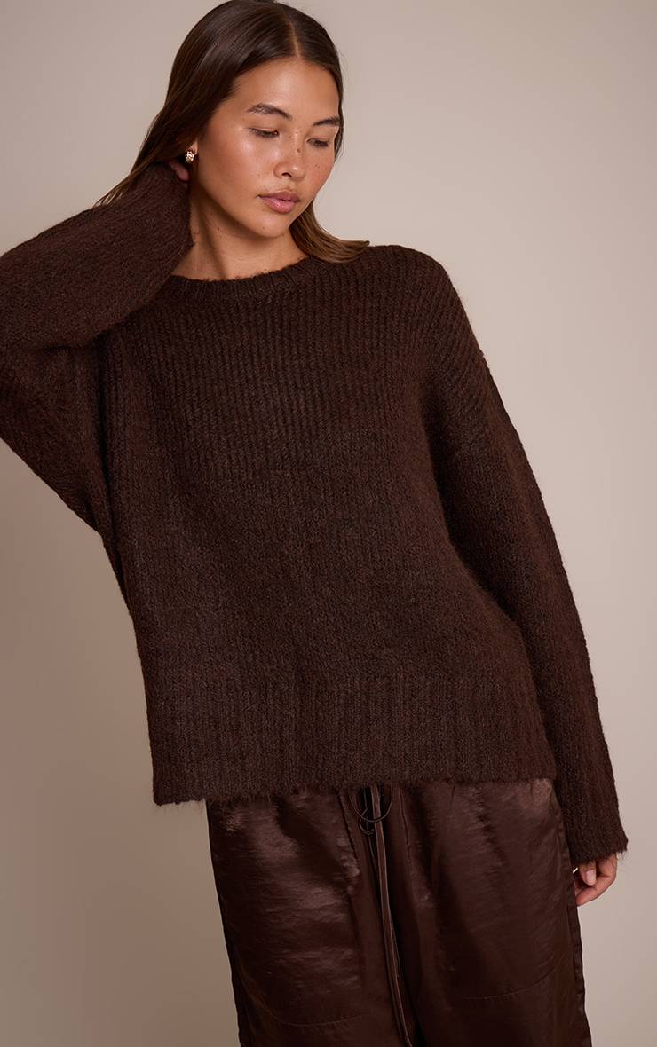 Chocolat Synthétiquell Oversize À Détails Côtelés