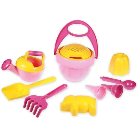 LENA® Happy Sand Spielset Mädchen I, Eimergarnitur 10-teilig