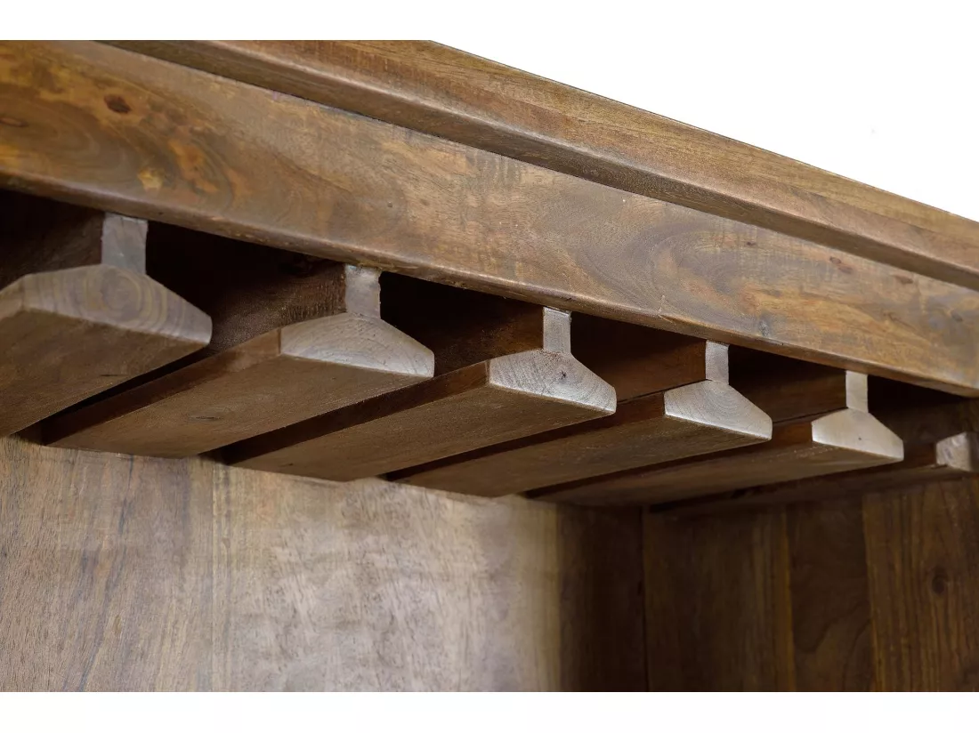 Meuble à bouteilles en manguier Marrón.Giner y Colomer.170x38x75