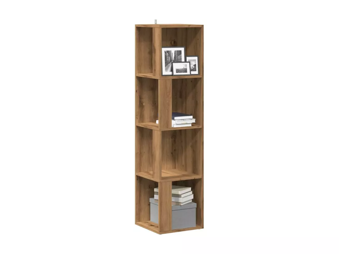 Armoire d'angle chêne artisanal 33x33x132 cm bois d'ingénierie