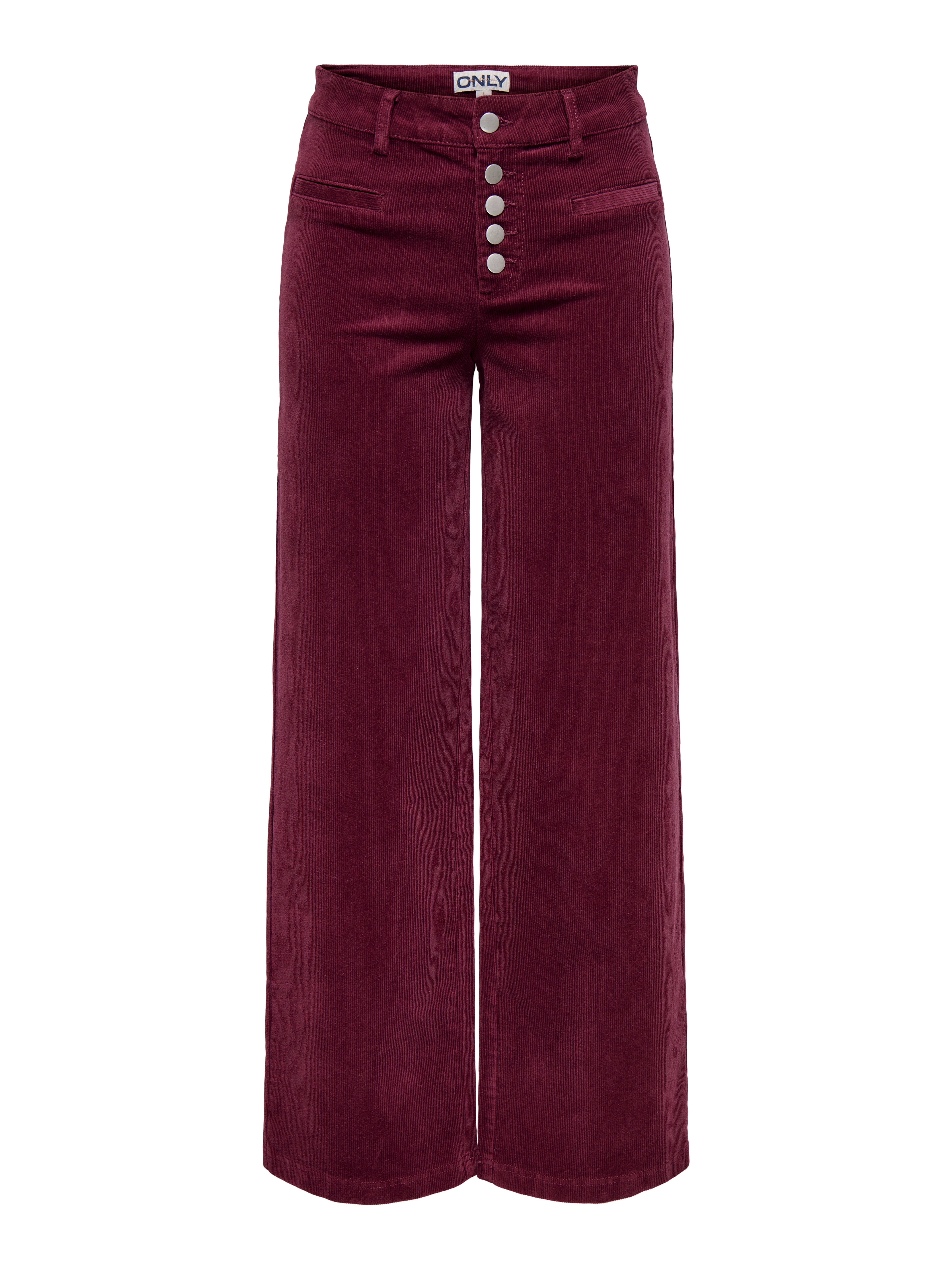 ONLMIO-LISY Hohe Taille Weiter Beinschnitt Hose mit weitem Beinschnitt Burgundy