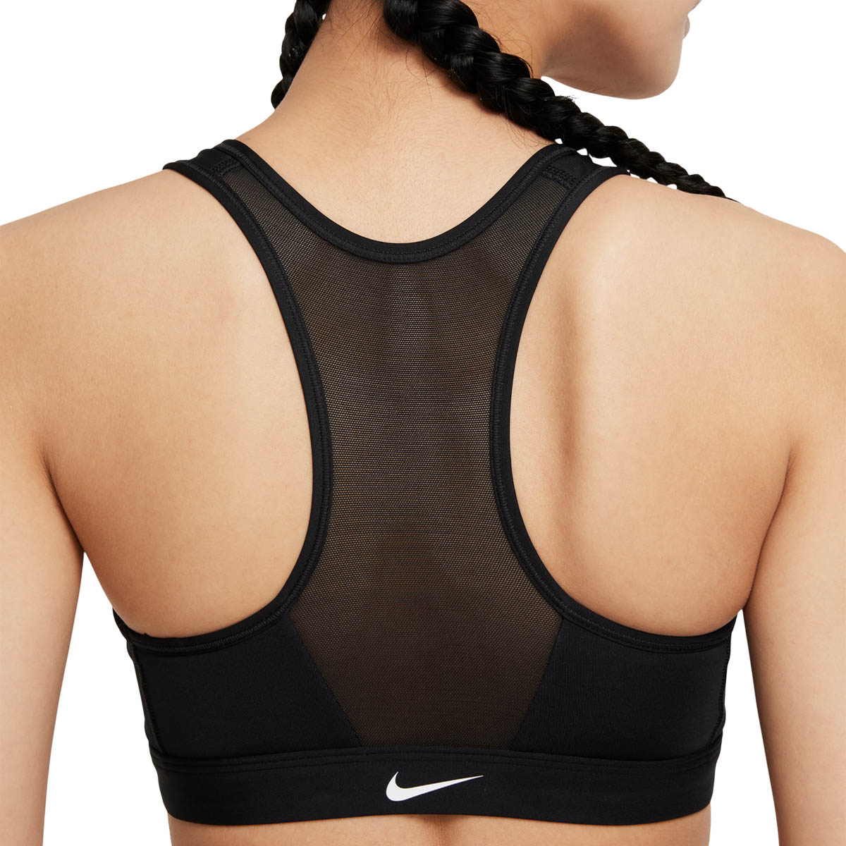 Nike Dri-FIT Swoosh Zip-Front Medium Support Sports BH Dame