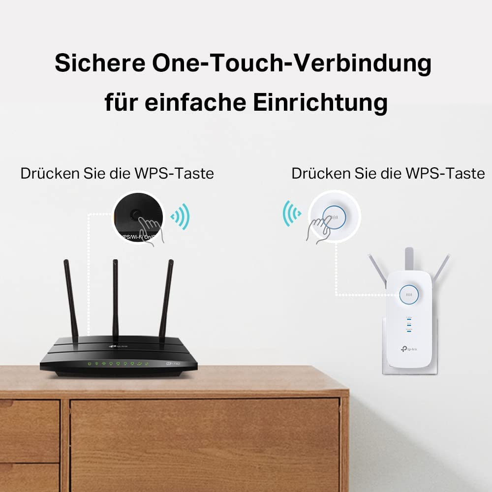 (1300 Mbit/s / 600 Mbit/s) Mesh Wi-Fi Extender AC1900 WLAN Repeater WiFi Verstärker 2.4/5GHz (RE550) - Weiss