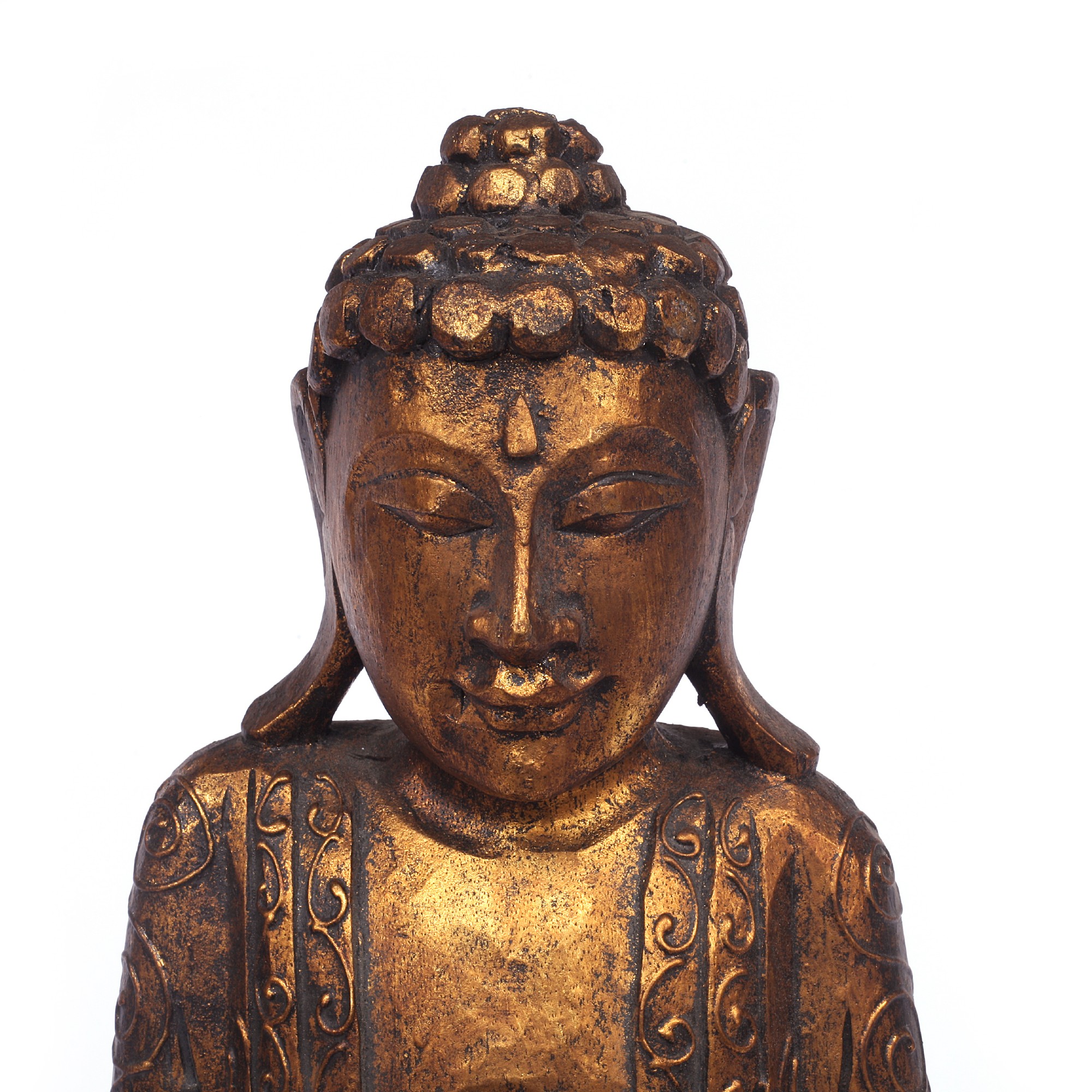 Figur 'Buddha sitzend', vintage gold, H 55 cm, B 30 cm, L 20 cm von fischer's lagerhaus