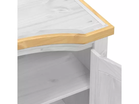 Garde-robe Corona blanc 151,5x52x186 cm bois de pin massif