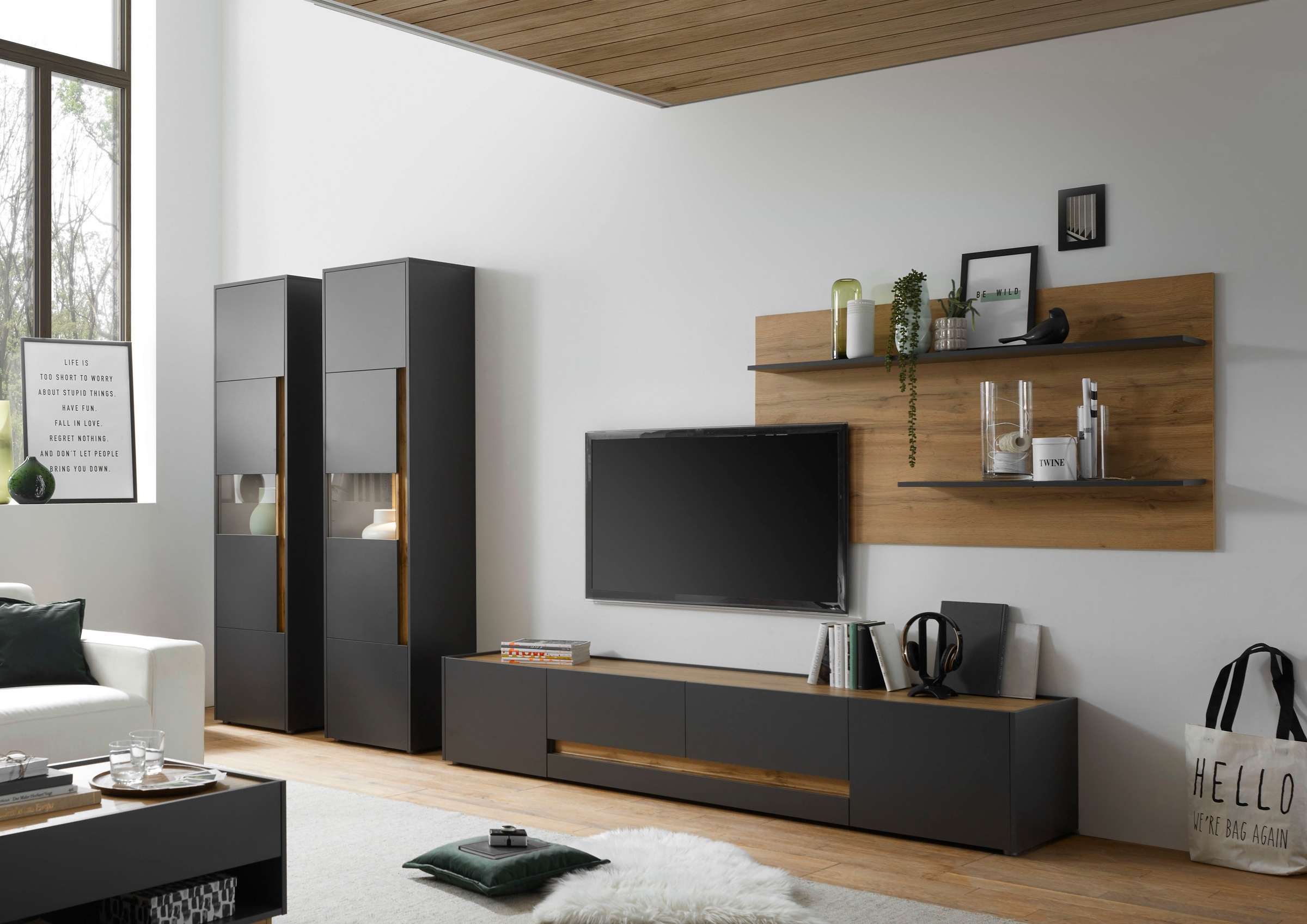 INOSIGN Wohnwand »City/Giron, moderne Anbauwand, Komplettset in vielen Farben verfügbar« Set, 4 Stk. tlg.