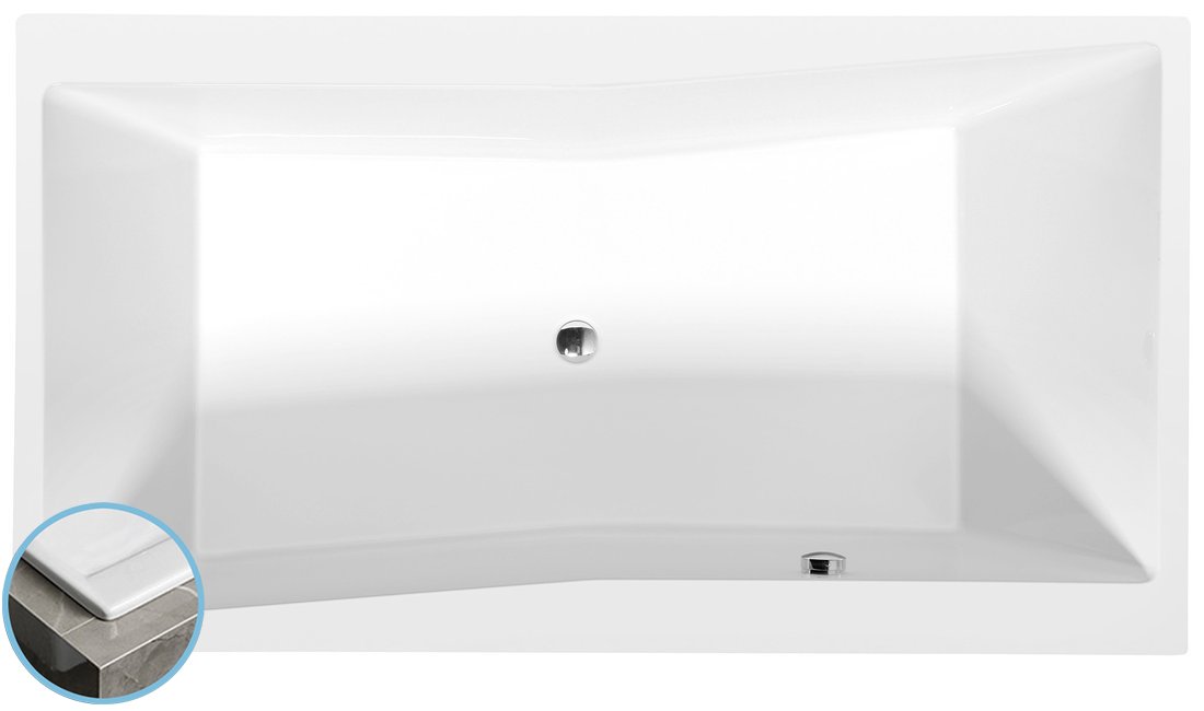 Polysan Quest Slim ligbad 180x100x49cm wit glans