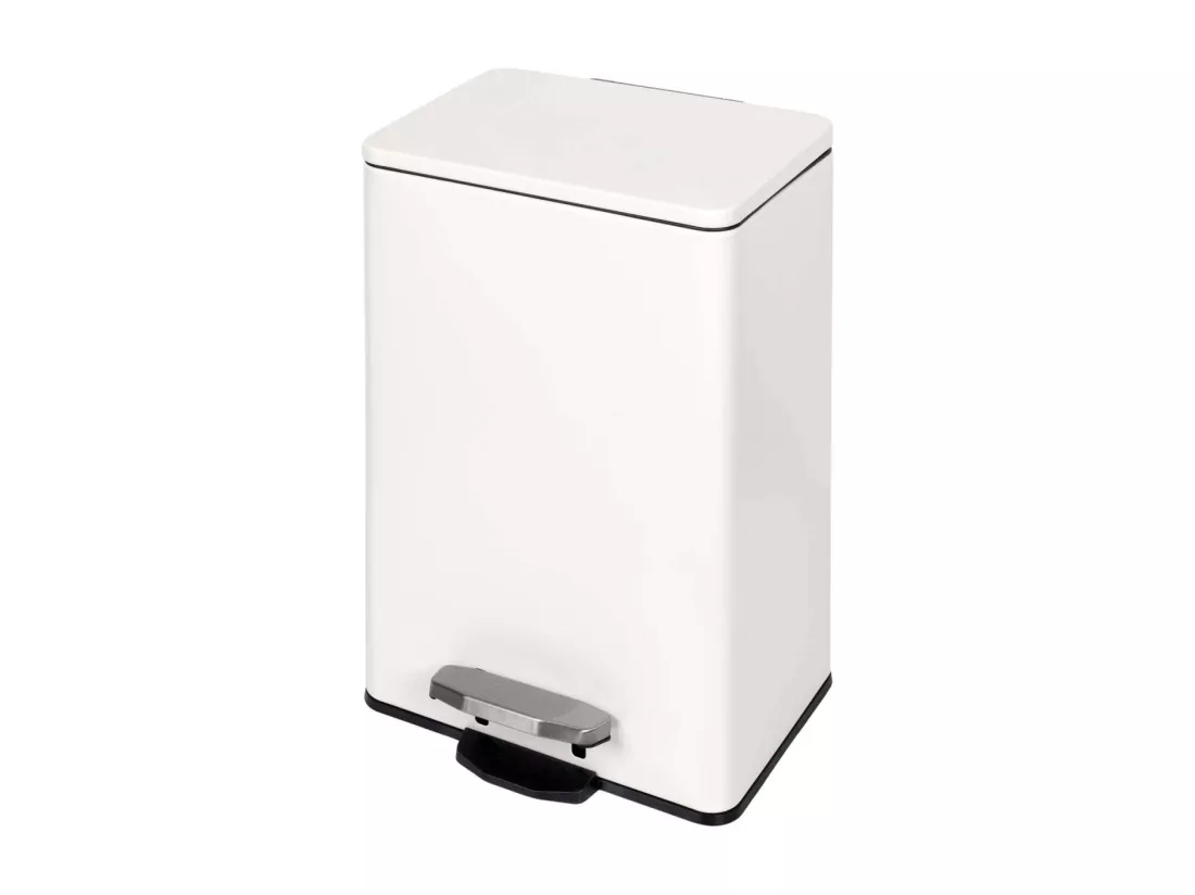 Poubelle de cuisine 12 litres en aluminium ouverture à pédale