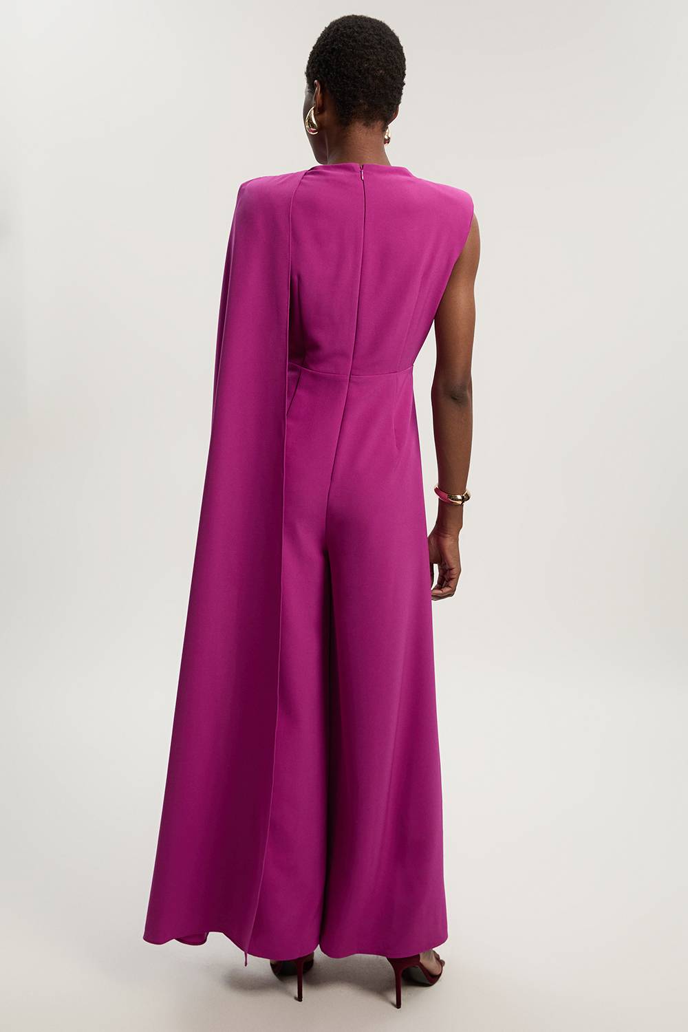 KarenMillen Combinaison Cape Drapée Tailleur à Jambes Larges