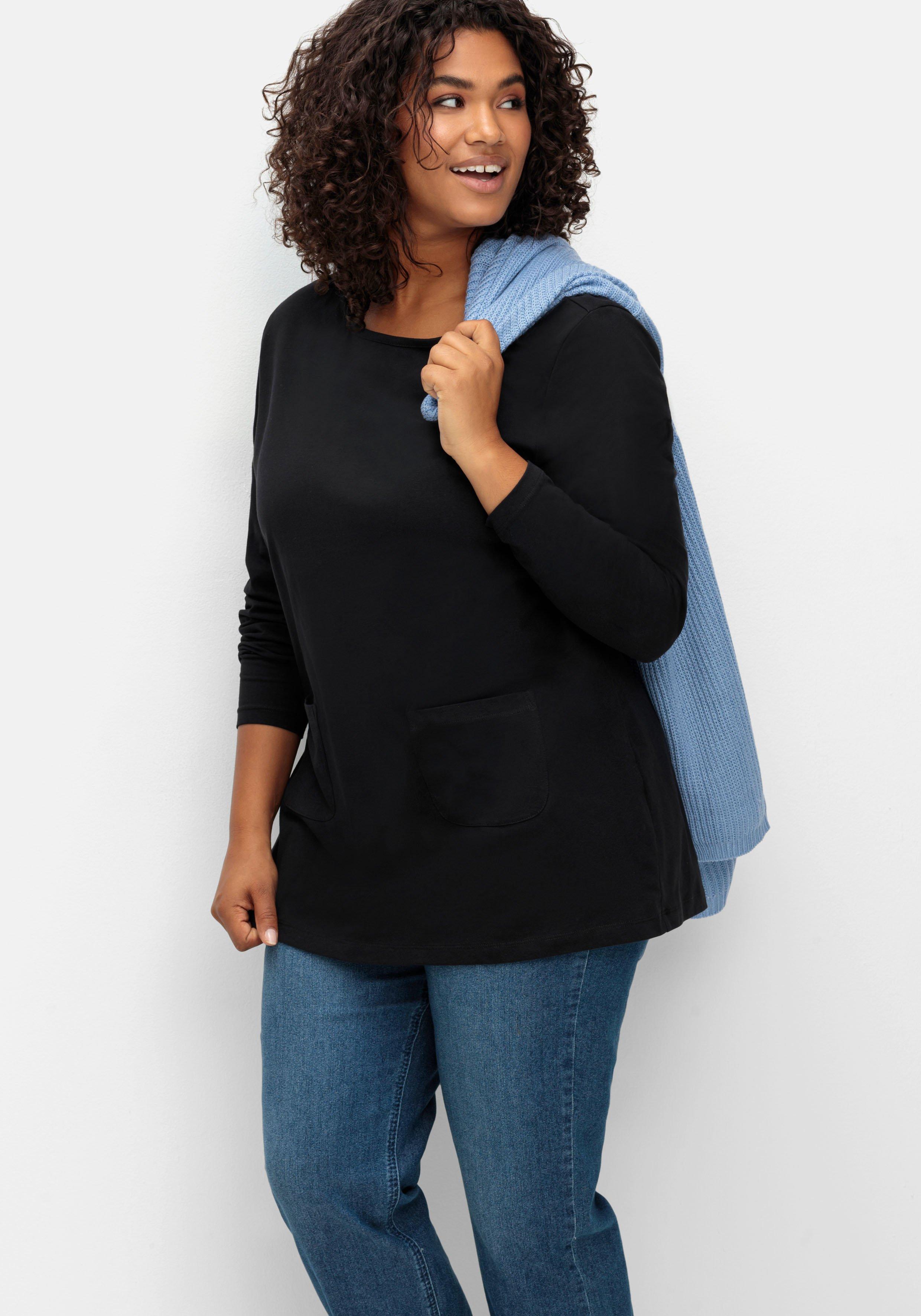 Longshirt mit aufgesetzten Taschen