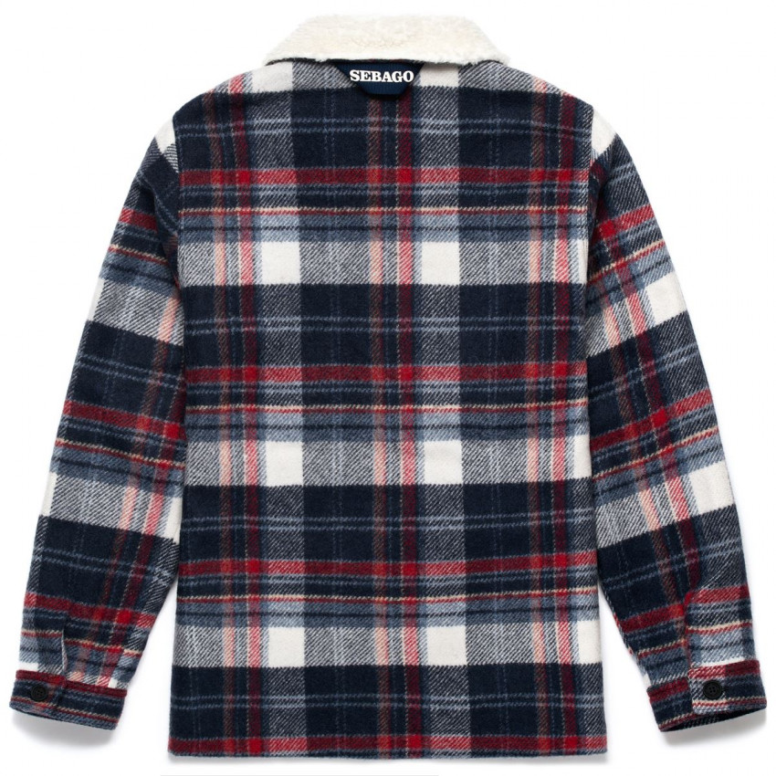 OTTERCREEK CHECK RED NATURAL WHITE BLUE-VESTE DOUBLEE POLAIRE POUR HOMME