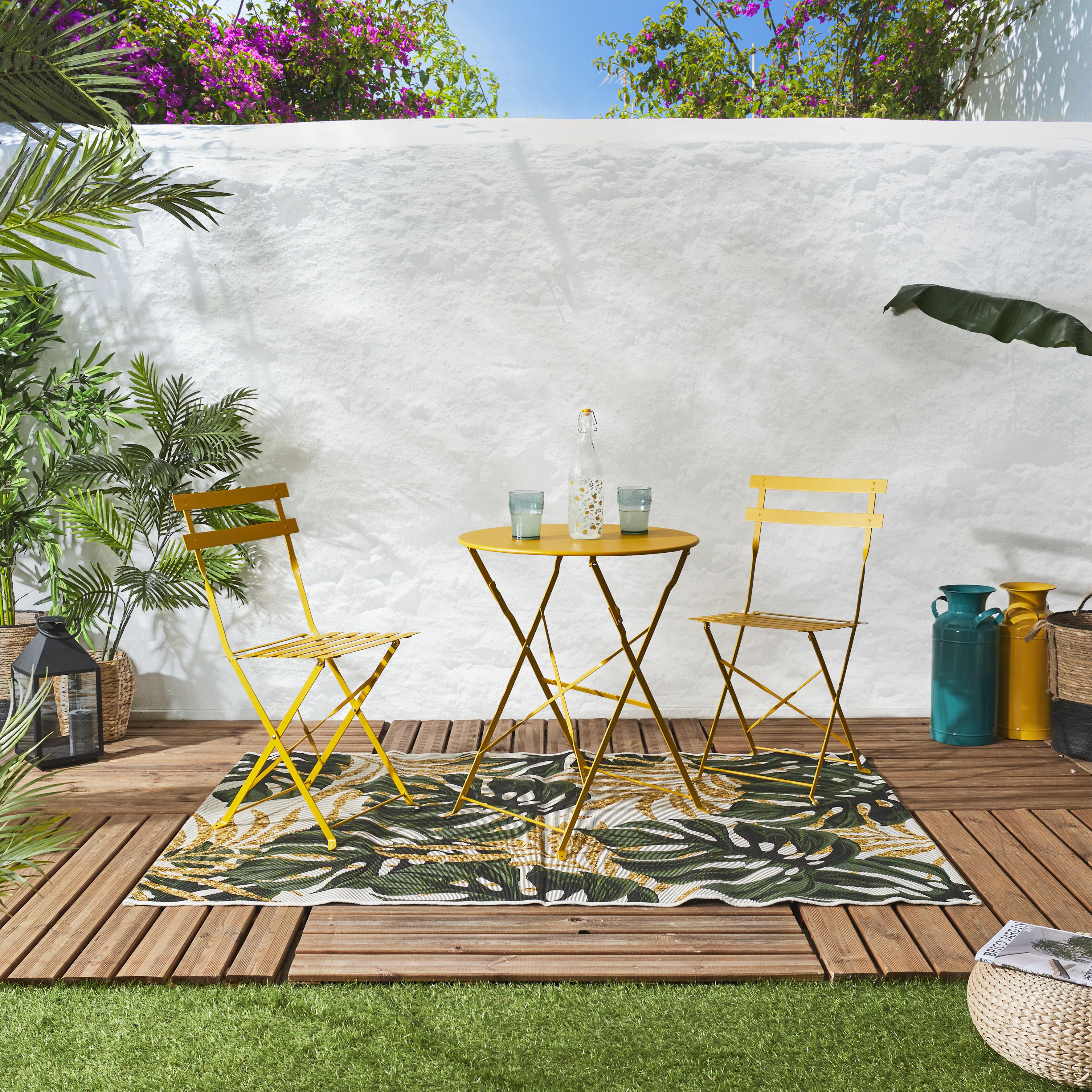 TABLE RONDE PLIANTE CAMARGUE JAUNE SOLEIL