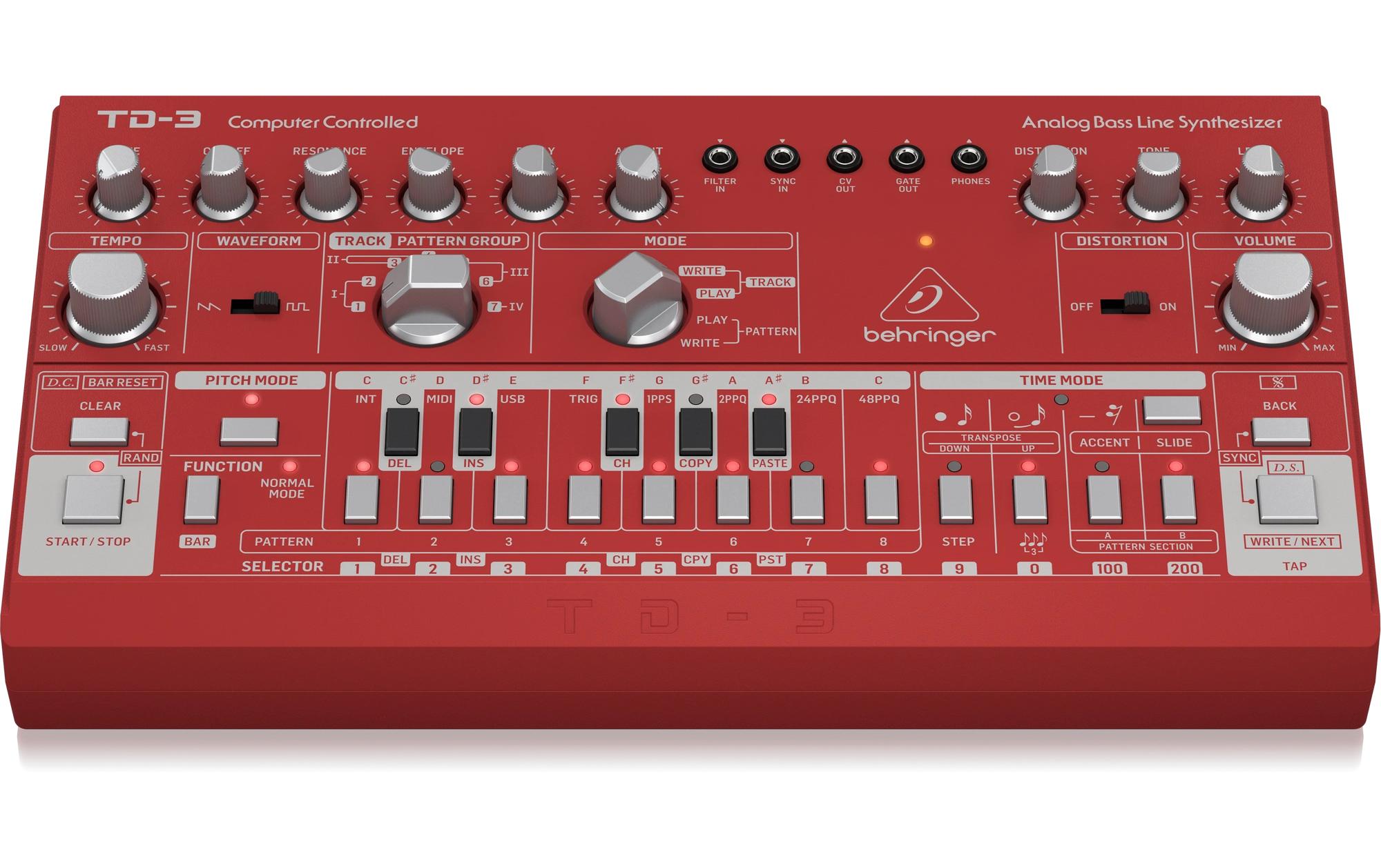 Synthesizer Analog Bass Line TD-3-RD Rot<br>Analoger Bass Line Synthesizer