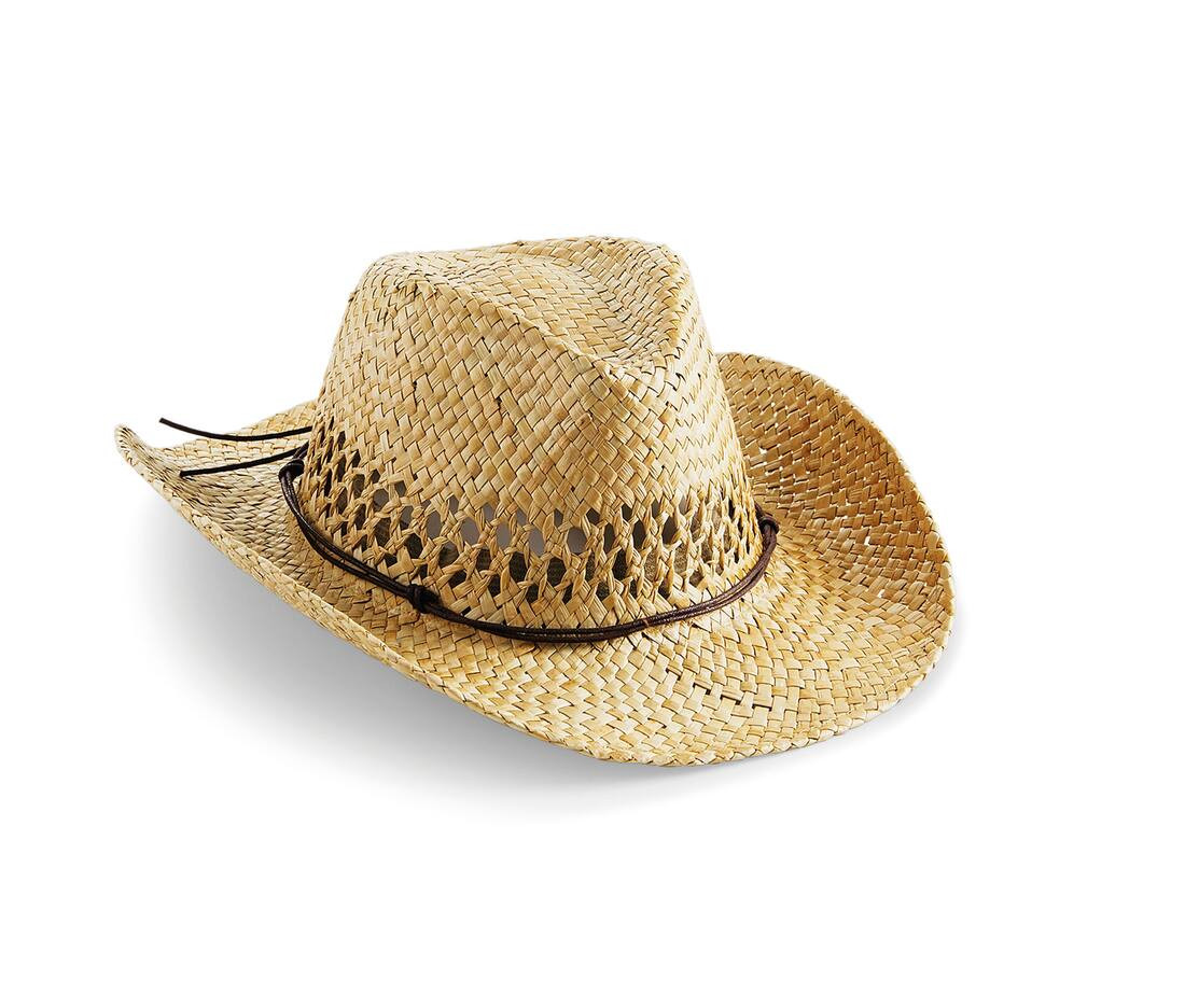 Beechfield BF735 - Chapeau Western en Paille Naturelle Beechfield
